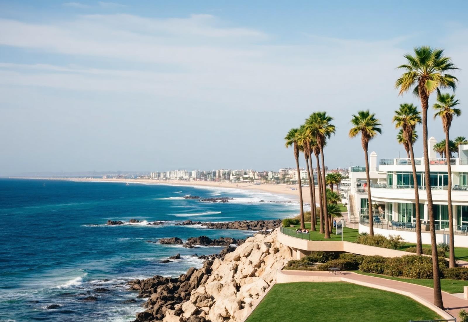 Newport Beach coastline in Orange County, Southern California